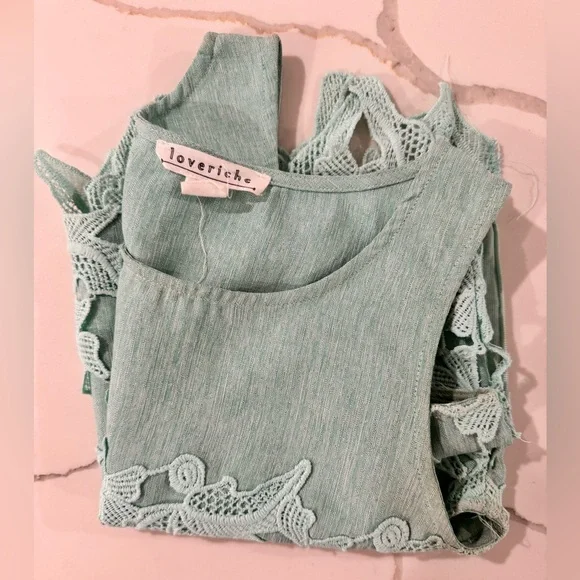 Linen Coral design tank top - crop - Picture 4 of 4